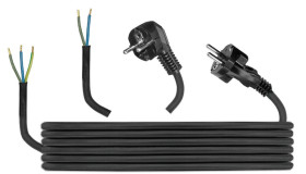 Przewód gumowy H07BQ-F 2x1,5 czarny z wtyczką zintegrowaną 4m