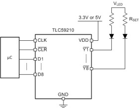 8-bit DMOS sink driver with Latch