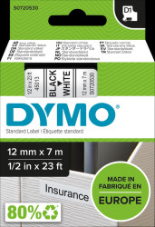S0720530 DYMO D1 tape, 12 mm, black/white