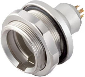 Panel socket, 5 pole, solder connection, push pull, straight, 09 4916 080 05