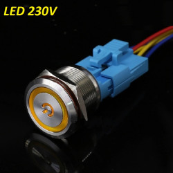 Przełącznik hermetyczny bistabilny 22 mm ( żółty ) LED 230V
