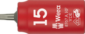 Klucz nasadowy trzpieniowy 8767 A VDE HF TORX Zyklop, izolowany, 1/4, z funkcją przytrzymywania, TX 15 x 36 mm, WERA 05005921001