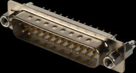 106-25-1-3-CL D-SUB plug, 25-pin, stamped contacts, gold plated