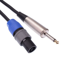1m 2 Pole Speakon Male to 6.35mm 1/4" Mono Plug Speaker Lead