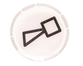 Soczewka przycisku 22mm płaska biała z symbolem BUCZEK M22-XDL-W-X17 218315