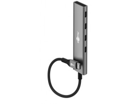 Slim 4-portowy koncentrator USB, USB-C na USB-C, 5 Gbit/s wtyczka...