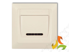 DECO Wyłącznik hotelowy z ramka uniwersalną pojedynczą z tworzywa DECO Soft beżowy 1DSHSO-1 KARLIK