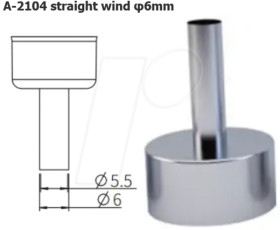 A-2104 Hot air nozzle, straight, Ø 6 mm for STATION ST-8800/8802