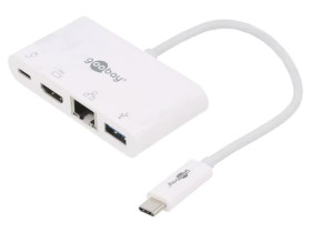 USB.C-ADAP-20 Adapter HDMI 1.4, USB 3.0 0,15m biały Obsługa: 4K, UHD 2160p