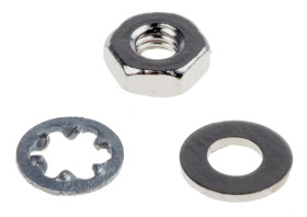 Nakrętka i podkładki 400 Piece Mosiądz, stal Sześciokątna pełna RS PRO