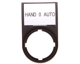 Tabliczka opisowa HAND-0-AUTO 50x30mm czarna 22mm prostokątna M22S-ST-D12 216493