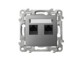 SZAFIR Gniazdo komputerowe podwójne kat. 5e MMC szary mat GPK-2Z/K/m/70 OSPEL