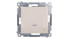 Simon 54 Łącznik Schodowy Z Podświetleniem, Szybkozłącza, Kremowy Dw6l.01/41