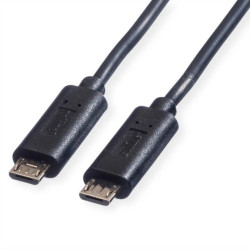 Kabel ładujący ROLINE USB 2.0, Micro B M/M, czarny, 0,3 m