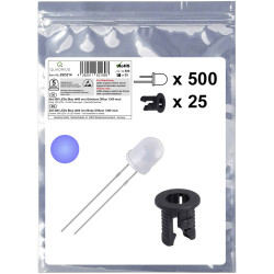 Quadrios 25O214 LED set Blue Circular 5 mm 1300 mcd 20 mA 3.0 V Wired