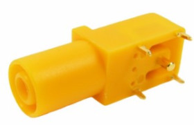 Gniazdo bananowe Żeński Połączenie lutowane typ Wtyk bananowy Żółty 24A RS PRO rozmiar 4 mm