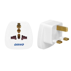 Adapter podróżny - World to UK, 250V/13A, biały,OR-AE-13175