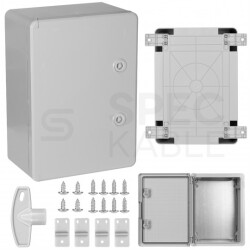 Obudowa plastikowa skrzynka hermetyczna natynkowa ABS 400x300x170mm IP65 szara NEKU