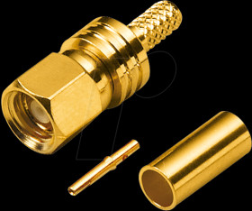 SMC crimp plug, gold-plated RG174/316