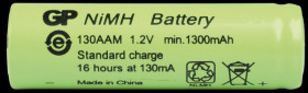 301.130AAM-C1 NiMh industrial cell from GP, 1.2 V, AA, 1300 mAh, 14.4 x 48.2