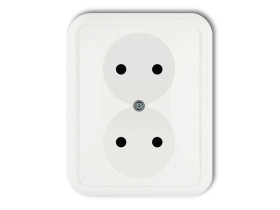 LIZA Gniazdo podwójne bez uziemienia biały GPT-2 KARLIK