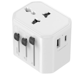 Adapter podróżny kraj 1 Australia, Brazylia, Chiny, Europa, Niemcy, Włochy, Japonia, Szwajcaria, Wielka Brytania, USA
