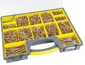 Zestaw śrub/wkrętów typ Wkręt do drewna Countersunk długość 30 → 100mm Pozisquare l. elementów: 1610