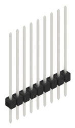 Pin header, 9 pole, pitch 2.54 mm, straight, black, 10046932