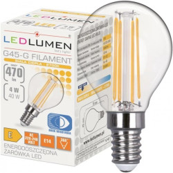 Żarówka LED G45-G E14 230V 4W FILAMENT 470lm WW