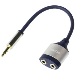 LogiLink CA1100 Jack Audio Adapter Black 1x Jack plug 3.5mm to 2x Jack socket