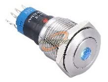 PRZEŁĄCZNIK METALOWY PODŚWIETL.LED 12V NIEBIESKI PUNKT MKX