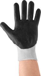 Gloves, temperature resistant up to 150 °C, nitrile coated, PA, gray/white, M, C-213 3538-M