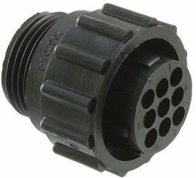 Plug housing, 9 pole, crimp connection, screw locking, straight, 206708-1