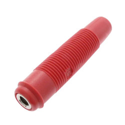 Gniazdo na przewód 4mm, izolowane czerwone