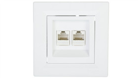 Gniazdo Komputerowe Asfora Podwójne 2Xrj45 Kat.6 Białe Z Ramką Eph4800121