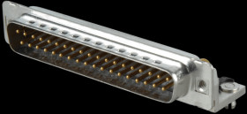 163A16389X D-SUB plug, 37-pin, angled, RM 9.4, turned