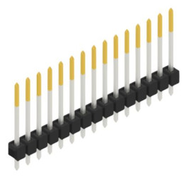 Pin header, 15 pole, pitch 2.54 mm, straight, black, 10048552