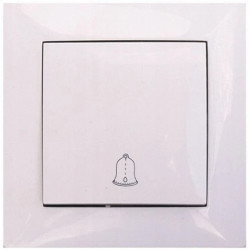 Wesa Przycisk dzwonkowy zwierny / dzwonek łącznik / biały LC-06