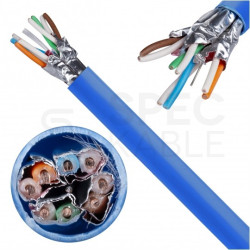 Kabel sieciowy U/FTP kat.6A skrętka 4x2x0,56mm wewnętrzny Dca bezhalogenowy LSOH niebieski Telegärtner