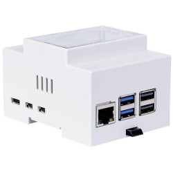 Joy-it Housing case for Raspberry Pi 5 board for DIN rail with fan White