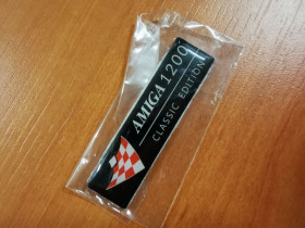 AMiga 1200 metal badge label
