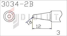 Grot Q305-2B stożkowy 2mm z czujnikiem temperatury do QUICK303D