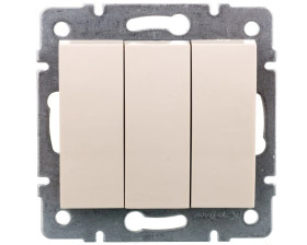 LOGI Łącznik potrójny śrubowy 10AX 250V kremowy 021090103 25136