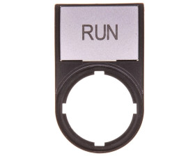Tabliczka opisowa RUN 50x30mm czarna prostokątna M22S-ST-GB7 216497