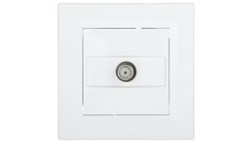 Gniazdo Antenowe Asfora Sat Końcowe 1Db Białe Z Ramką Eph3700121