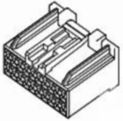 Socket, unequipped, 20 pole, straight, 2 rows, gray, 179057-6