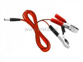 Wtyk DC 2,5/5,5 z krokodylkami ( dużymi ) 1,2m