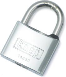 Padlock, rustproof, level 7, shackle (H) 25 mm, steel, (B) 38 mm, K14540D