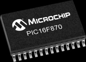 PIC Microcontroller, 8 bit, 20 MHz, SOIC-28, PIC16F870-I/SO
