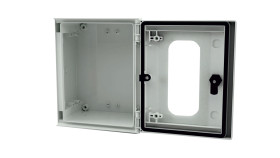 Szafka ścienna rozdzielcza 300 mm 250 mm 140mm Poliester wzmacniany włóknem szklanym RS PRO RAL 7035